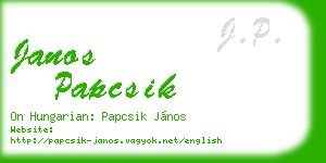 janos papcsik business card